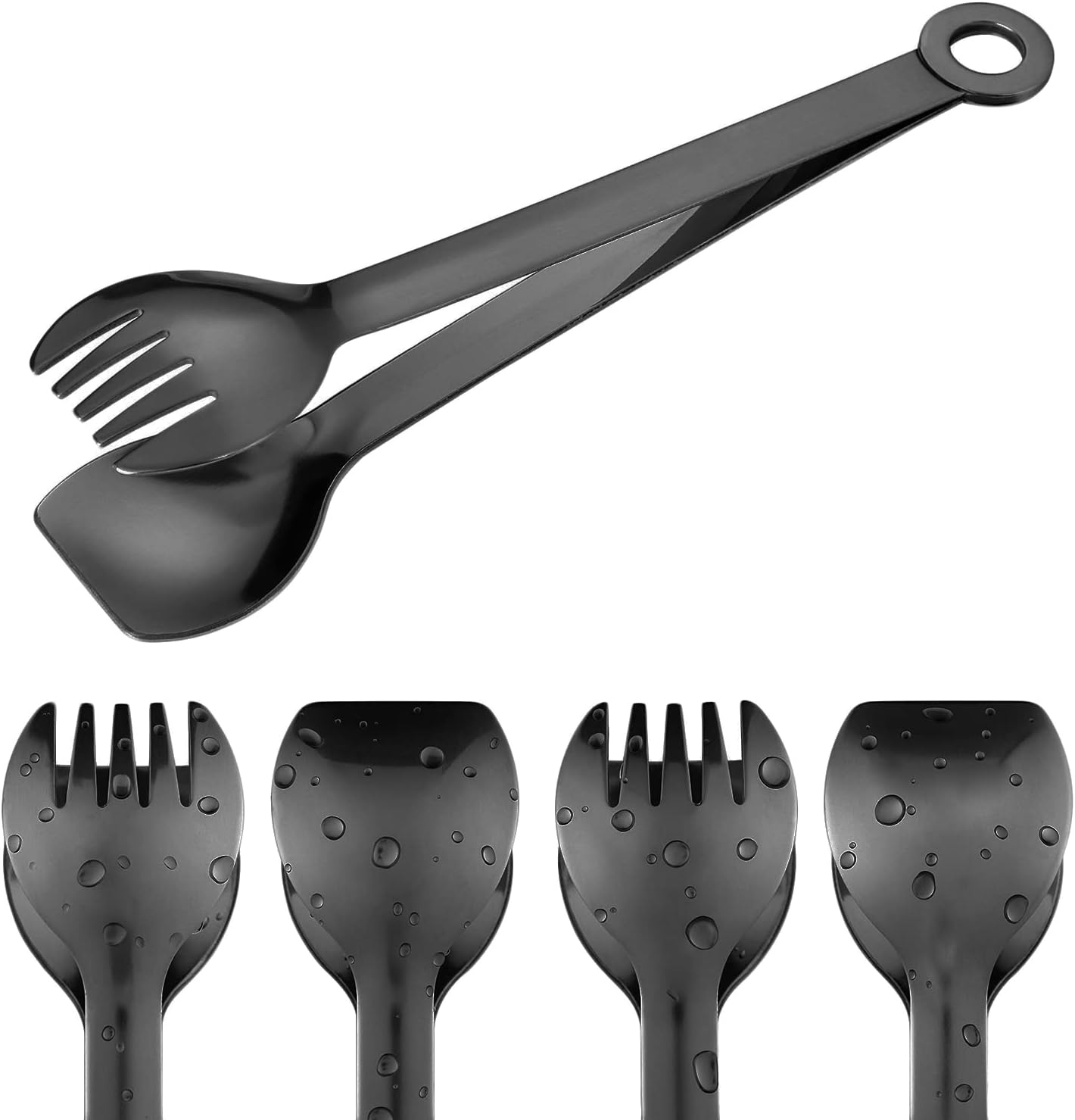 MSY BIGSUNNY Premium Stainless Steel Small Serving Tongs - 6 Inches, Set of 4