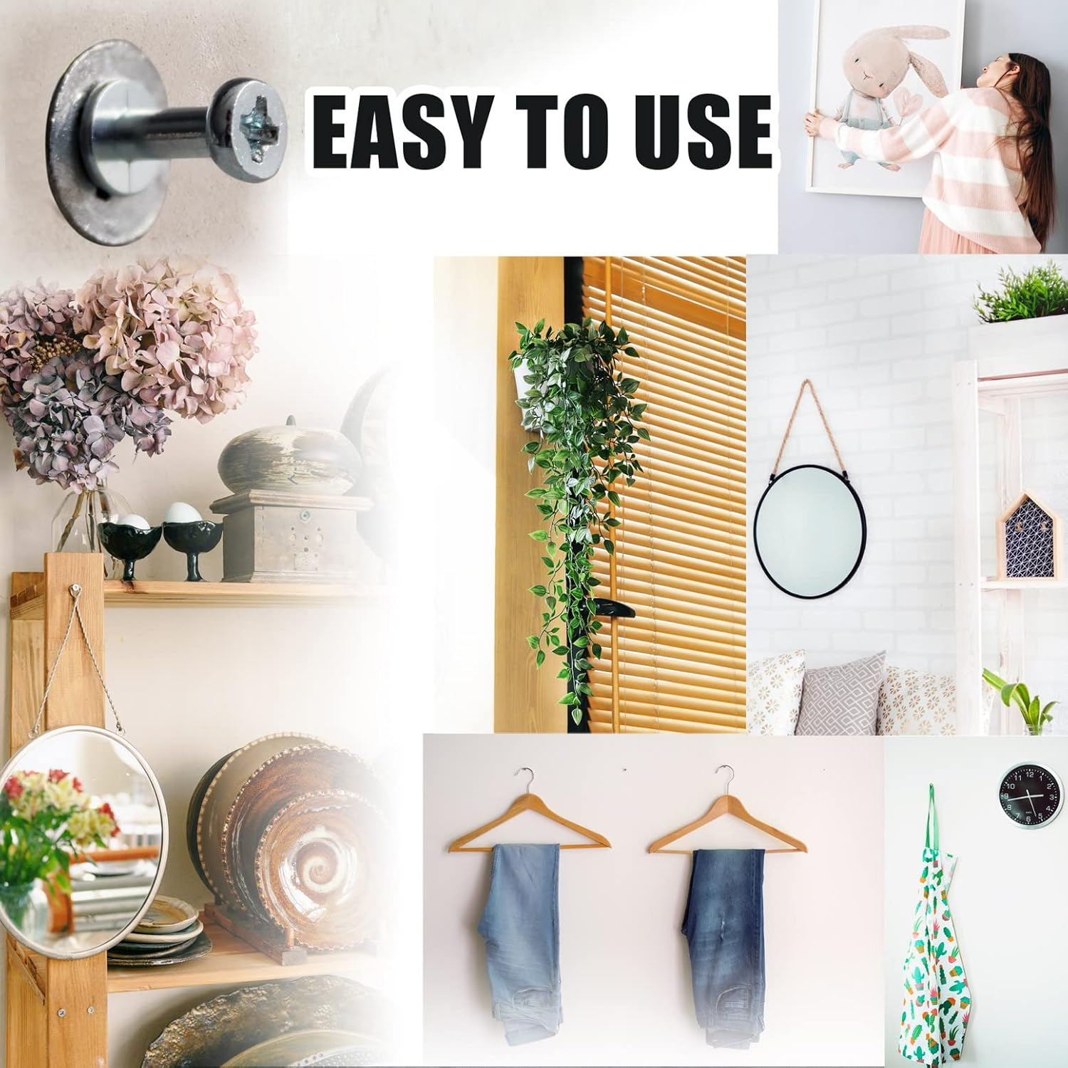 Laffeya Bear Claw Double Headed Screw & #8 Self Drilling Drywall Anchors, Picture Hangers Kit- 25 Bear Claw Screws, 25 Self-Tapping Drywall Anchors (25, Silver) image number 4