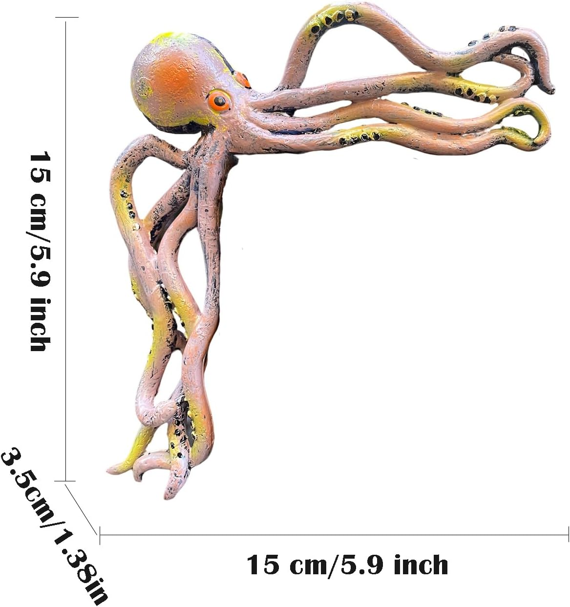 Cute Octopus Statue Door Sitter, 5.9 Inch Resin Sea Monster Figurines Wall Sculpture Coastal Beach Home Decor for Lake House Bar Bathroom Ocean Ornaments image number 6