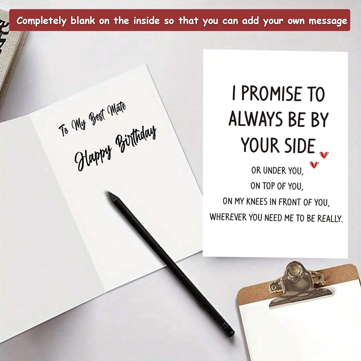 YQQZQ Funny and Sincere Words Card,Perfect for Mother Father Wife Husband Boyfriend Girlfriend (Promise) image number 3