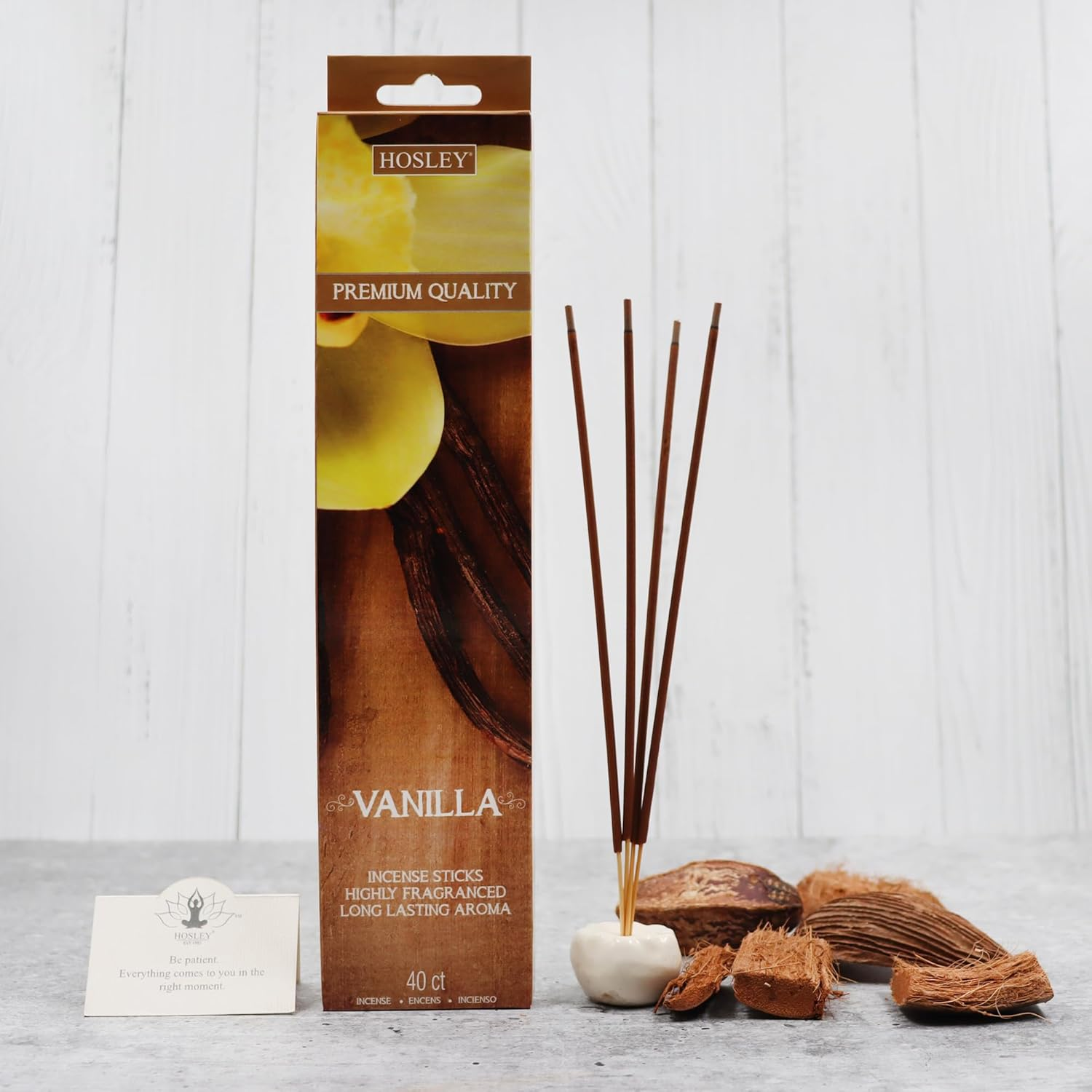Hosley Vanilla Fragrance Incense Sticks Essential Oils Infusion for Long-Lasting Aromatherapy Bliss Holistic Relaxation in Every Box Pack of 240 Incense Stick image number 4