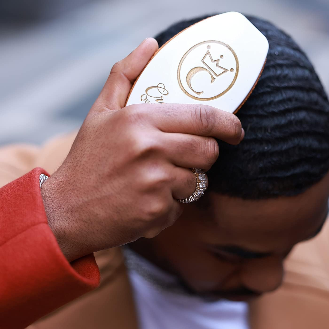 Crown Quality Products 360 Sport Wave Caesar 2.0 Boar Bristle Hairbrush, Medium, Triple Black - Non-Slip Grip, Waterproof Design - the Ultimate 360 Wave Brush