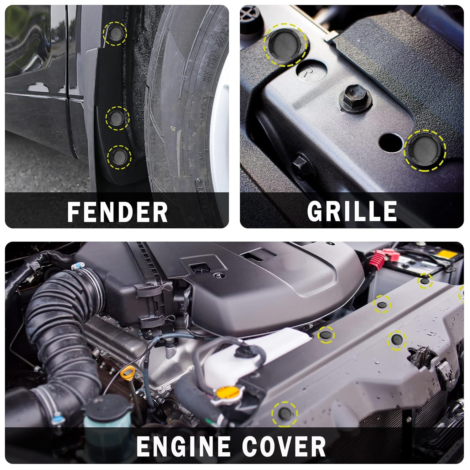 20Pcs Bumper Engine under Cover Fender Liner Fastener Push-Type Retainer Clip Compatible with Hyundai Kia Equus Genesis 86595-2T500 1420608250B image number 1