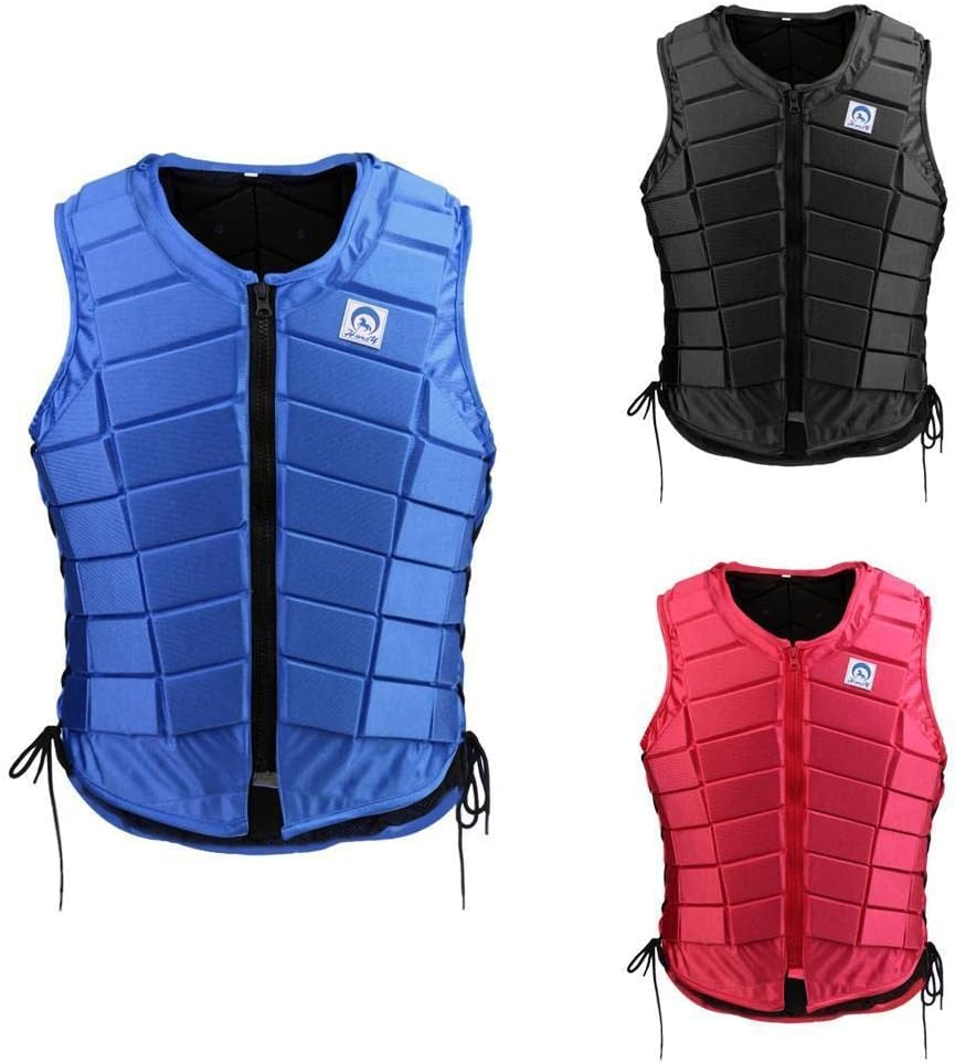 Black EVA Padded Equestrian Horse Riding Vest Protector image number 1