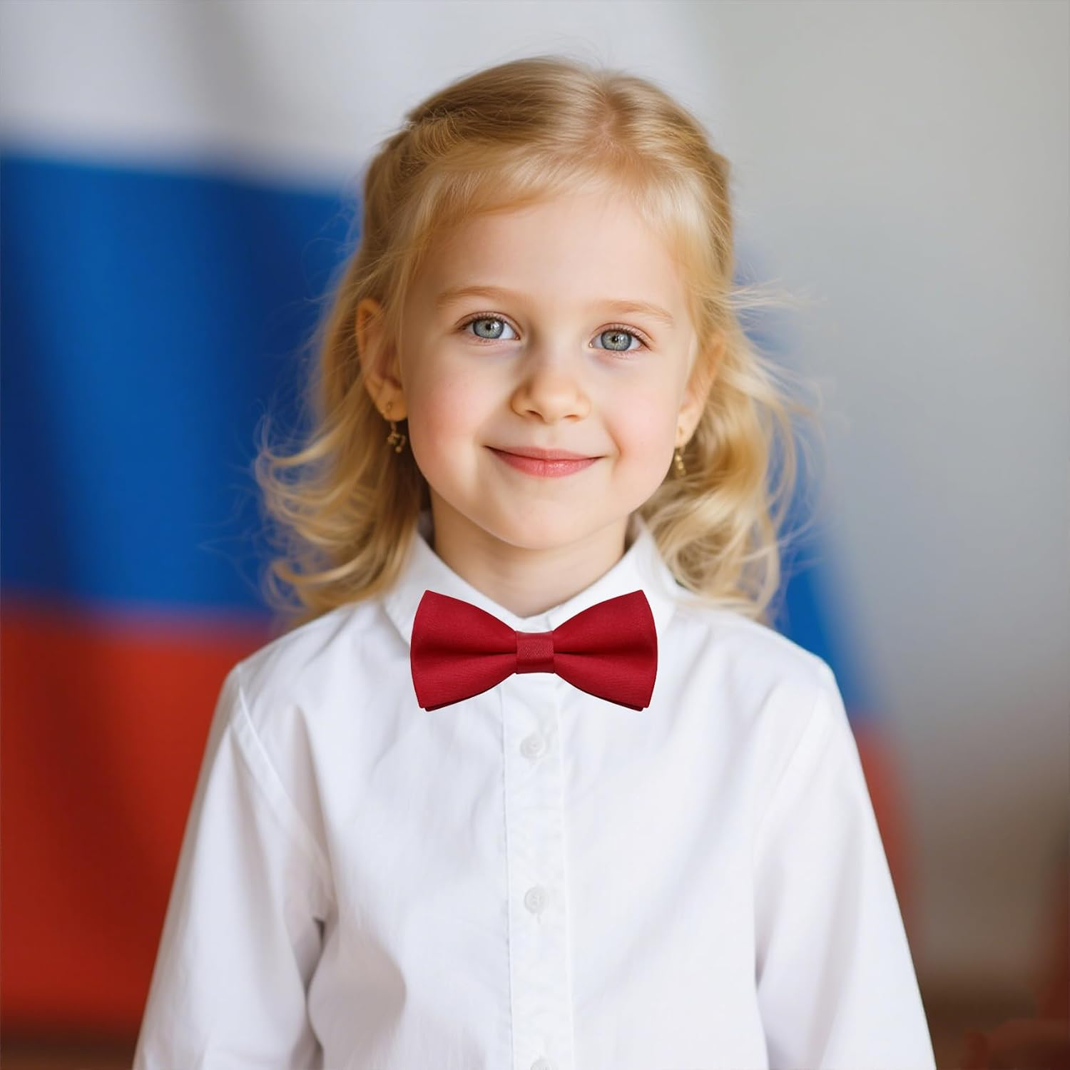 OJIOUI Kids Bow Tie Classic Solid Color Black Bow Tie for Boys Adjustable Pre-Tied Neck Bowtie for Kids Wedding Party Christmas image number 2