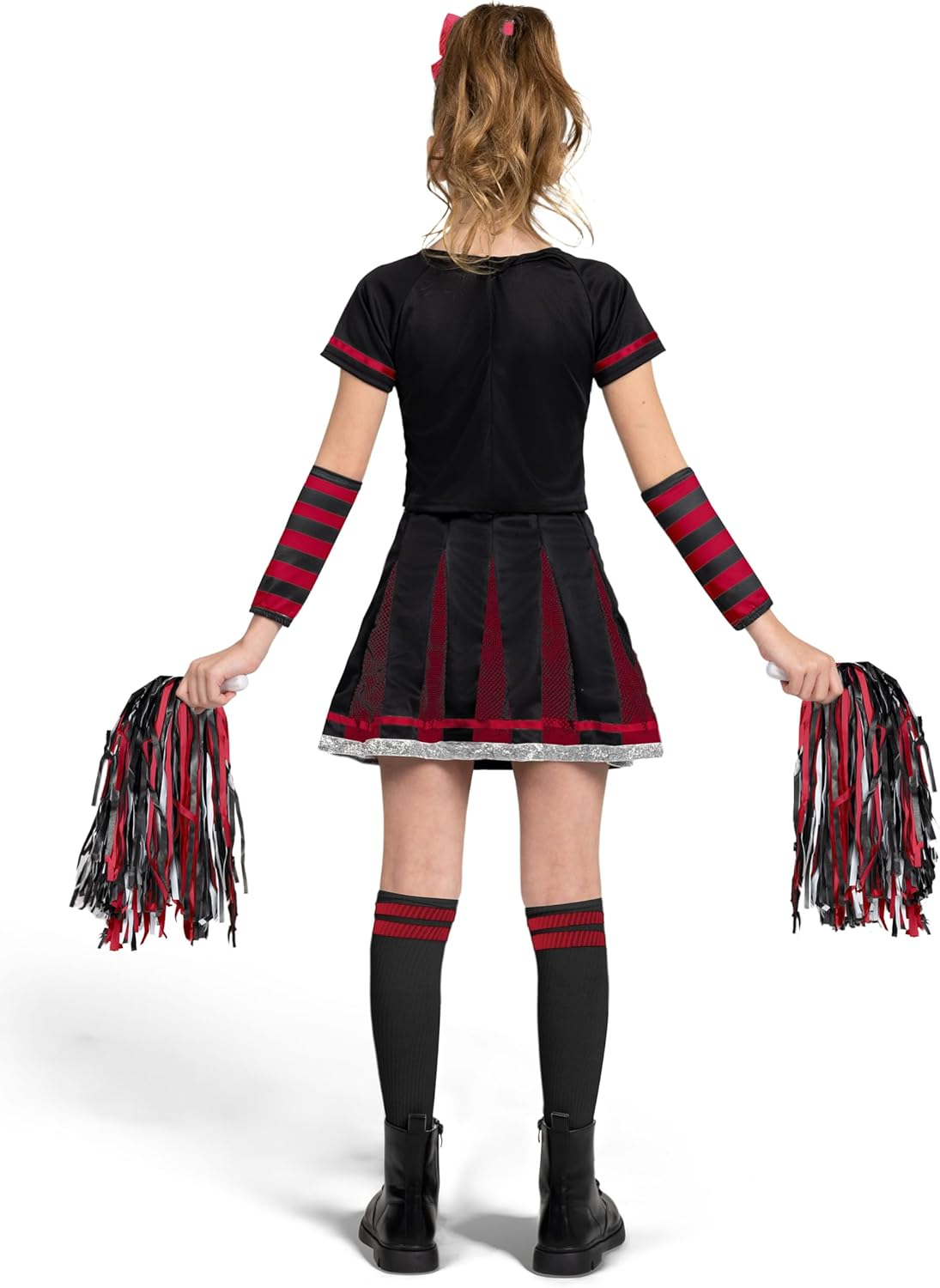 Spooktacular Creations Halloween Cheerleader Costume Girls, Bad Spirit Costume for Kids, Skull Scary Outfit with Accessories image number 5