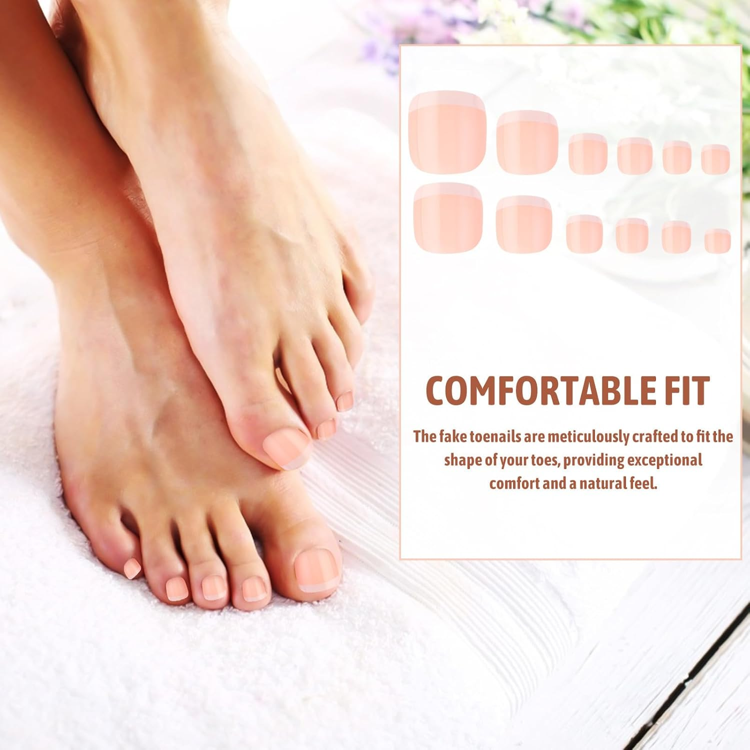 SHINYPASING 120 Pcs Square False Toenail Tips Press-On Fake Toenails for Women Short Toe Nails Nail Extension Set with Storage Box for DIY