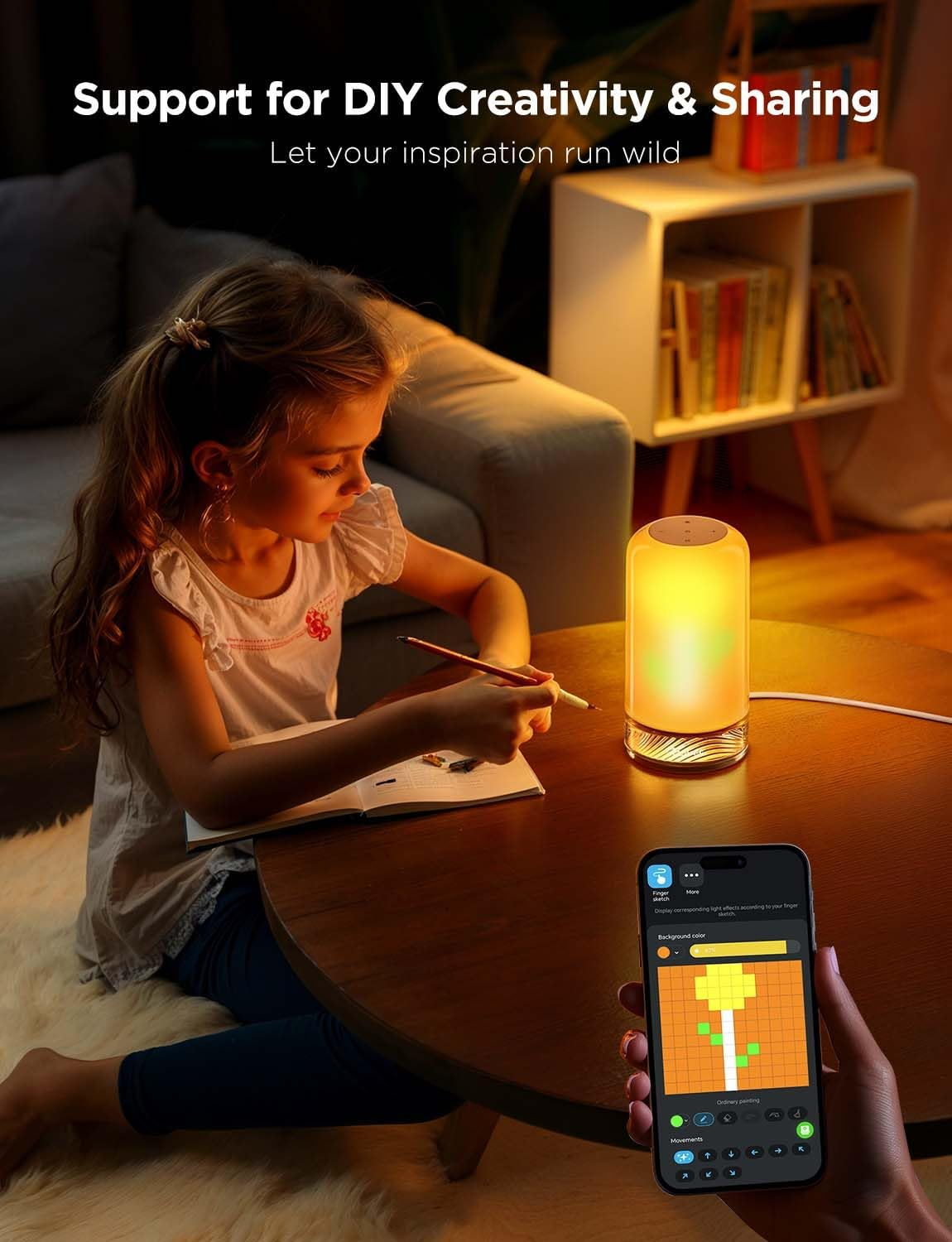 Govee Bedside Touch Table Lamp, Night Light Kids LED RGBICWW Works with Matter and Alexa, Music Sync, 64 Scene Modes, Timer, 2700-6500K Night Lamp for Bedroom, Kids, Living Room Decor(Corded Electric) image number 6