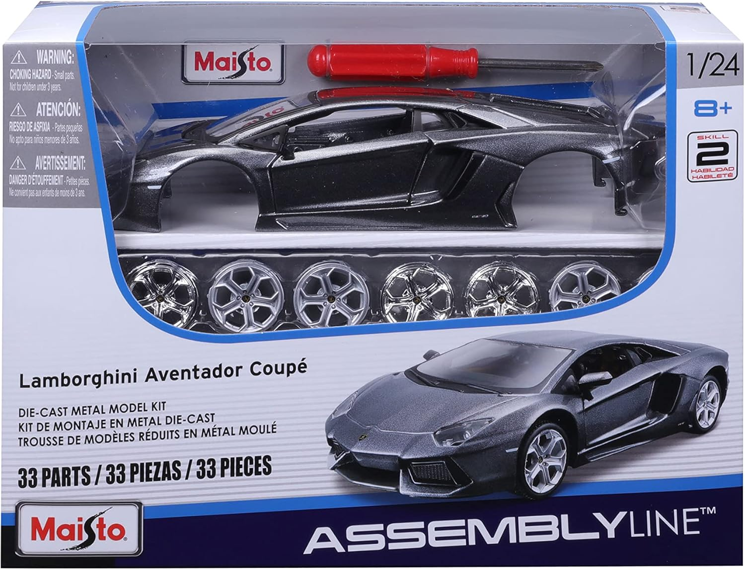 Maisto 1:24 Scale Assembly Line Lamborghini Aventador LP 700-4 Diecast Model Kit (Colors May Vary)