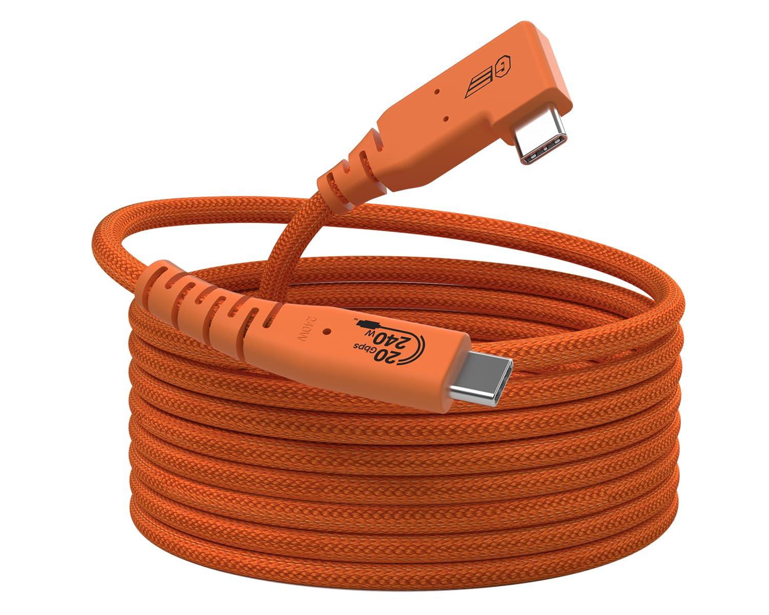 USB C Tethering Cable 5M, Right Angle USB 4 Video Cable with PD 240W, 4K@60Hz 20Gbps Link Cable for Fast Transfer and Connection between Camera and Computer-Sony A7Iv/Canon R5/Macbook Pro (Orange) image number 6