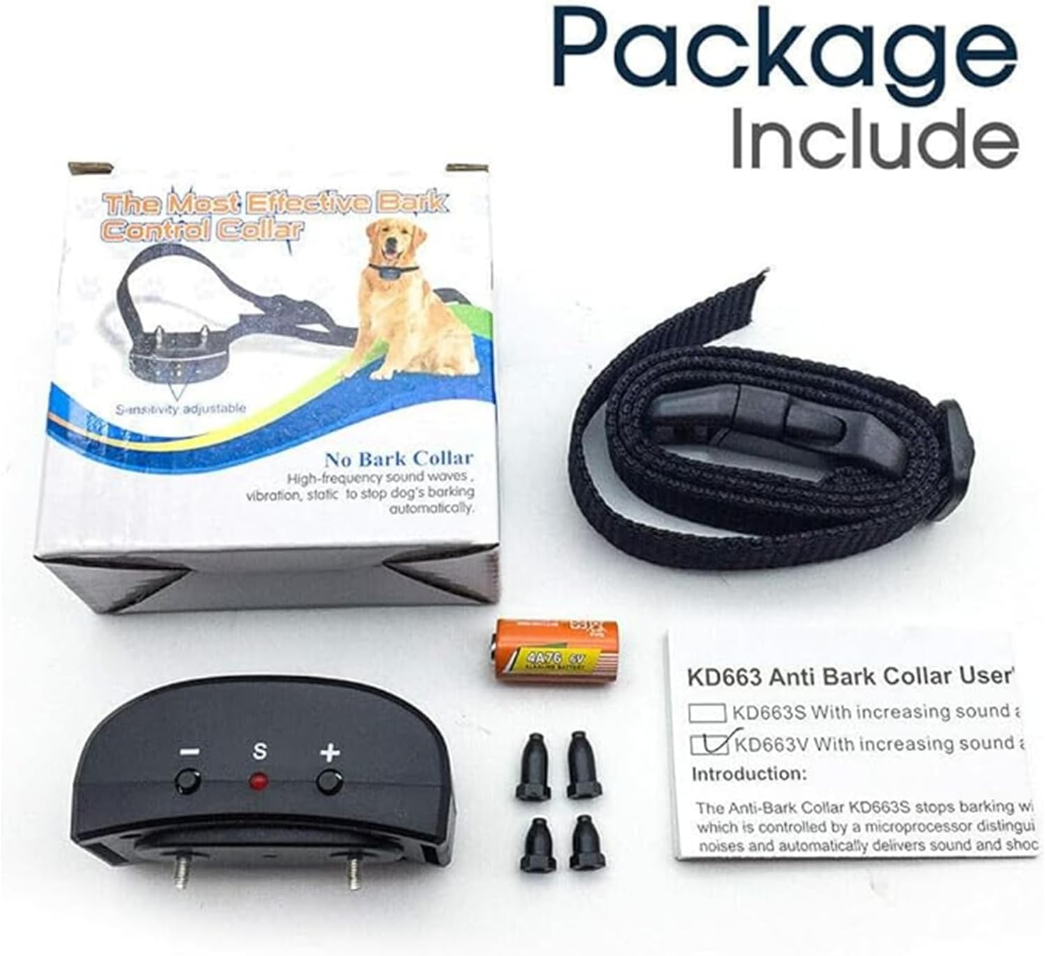 Leona Co anti Bark Dog Training Collar Sound & Vibration Stop Barking Automatic Pet Auto No Shock Safty for Dogs image number 2