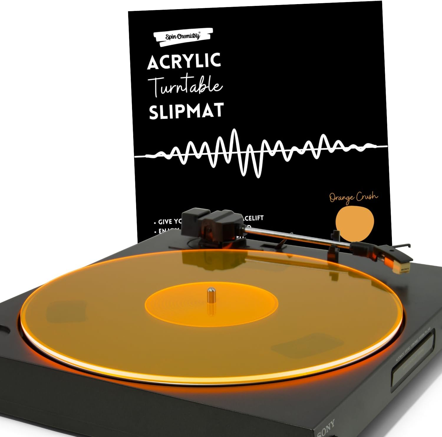 Acrylic Turntable Slipmat for Playing Vinyl Records (Sonic Snow)