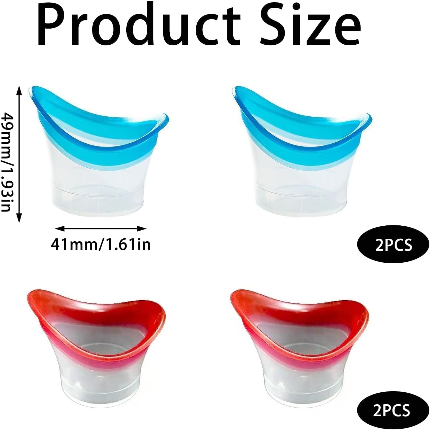 Eye Wash Cup Eye Wash Cleaner Kit, 4Pcs Silicone Eyes Cleaning Reusable Eyewash Cleaner Cups Portable Eyes Rinse Cup for Quick Relief Tired Eyes Dust Cleaning image number 3