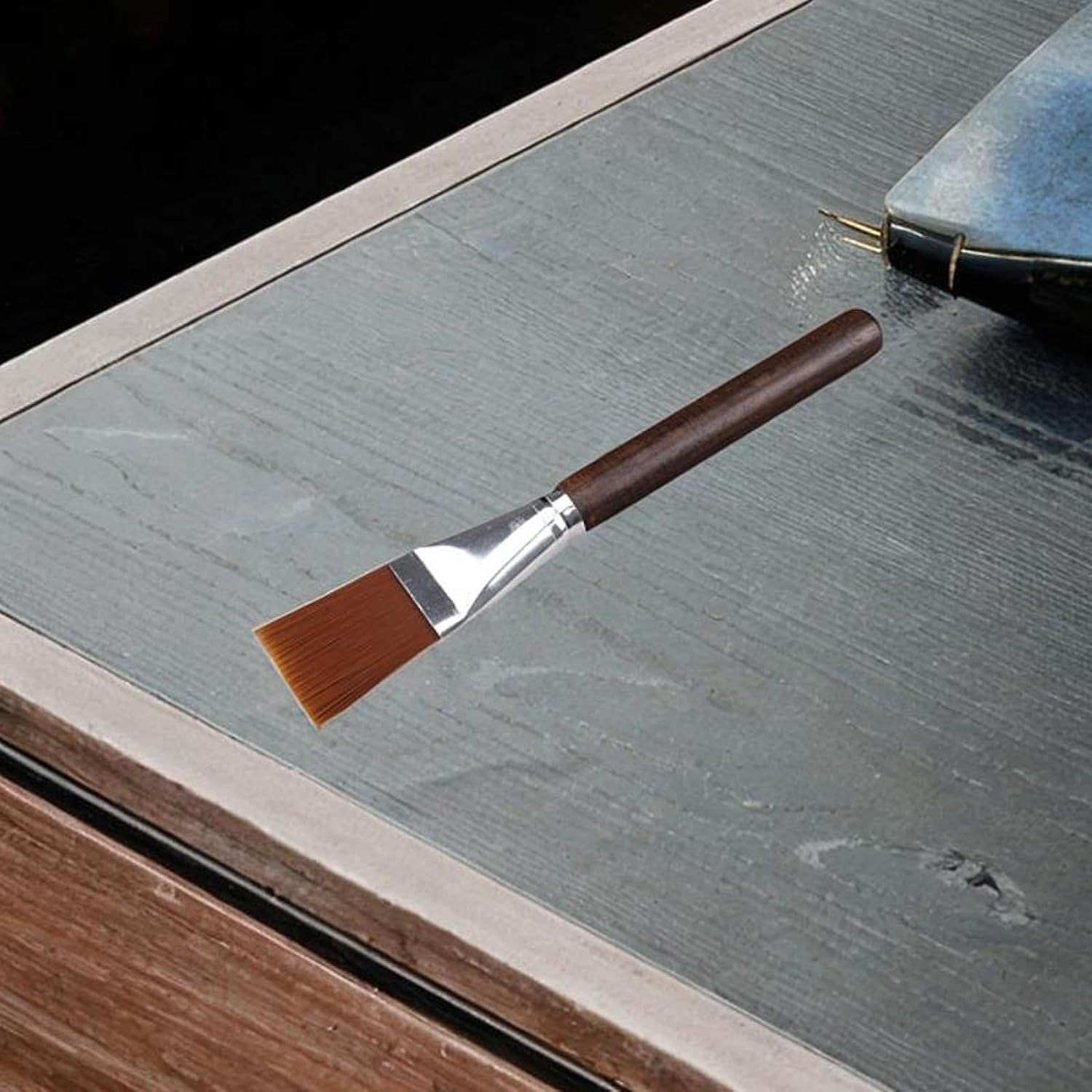 ＫＬＫＣＭＳ Espresso Coffee Brush Wood Handle Coffee Machine Cleaning Brush Teapot Cleaner Brush, Small Black image number 2