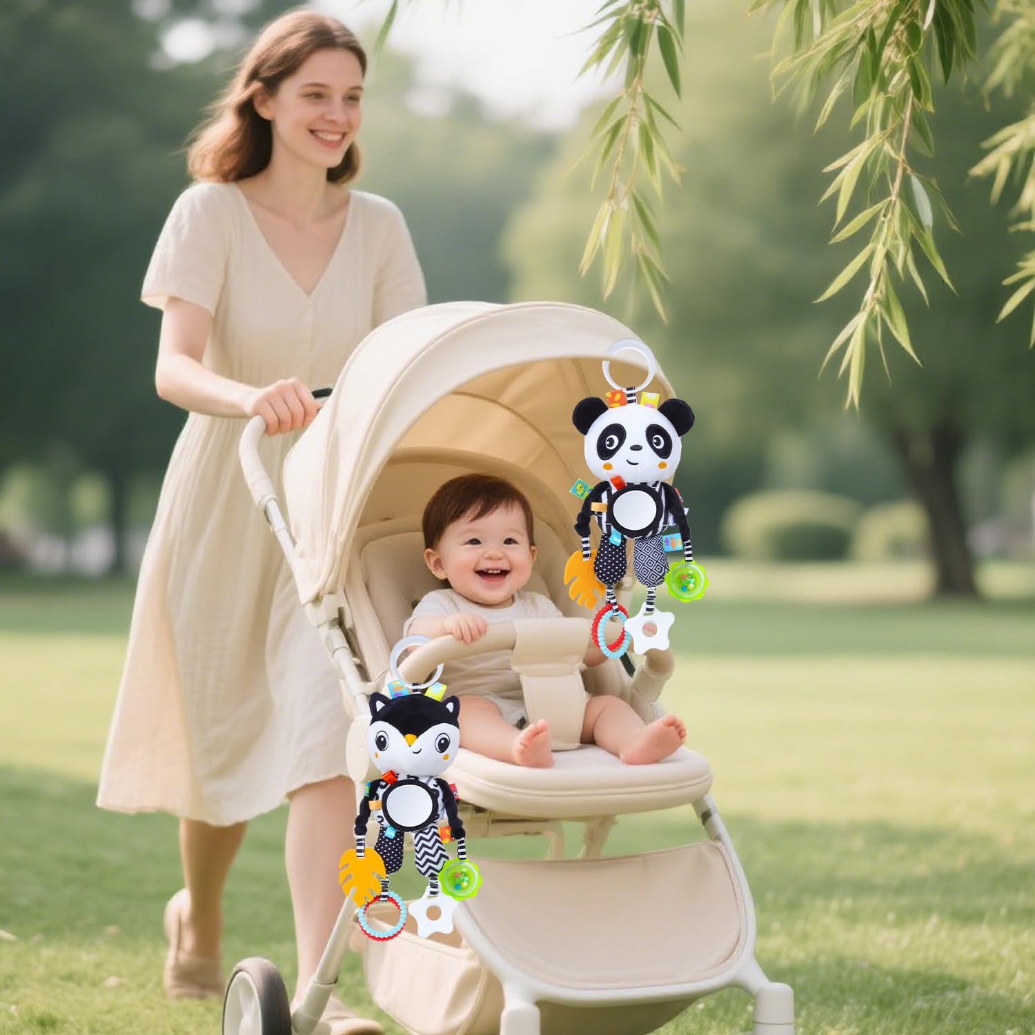 High Contrast Baby Toys,Black and White Hanging Toys,Car Seat Stroller Toys Newborn Boys and Girls 0 3 6 9 12 Months image number 4