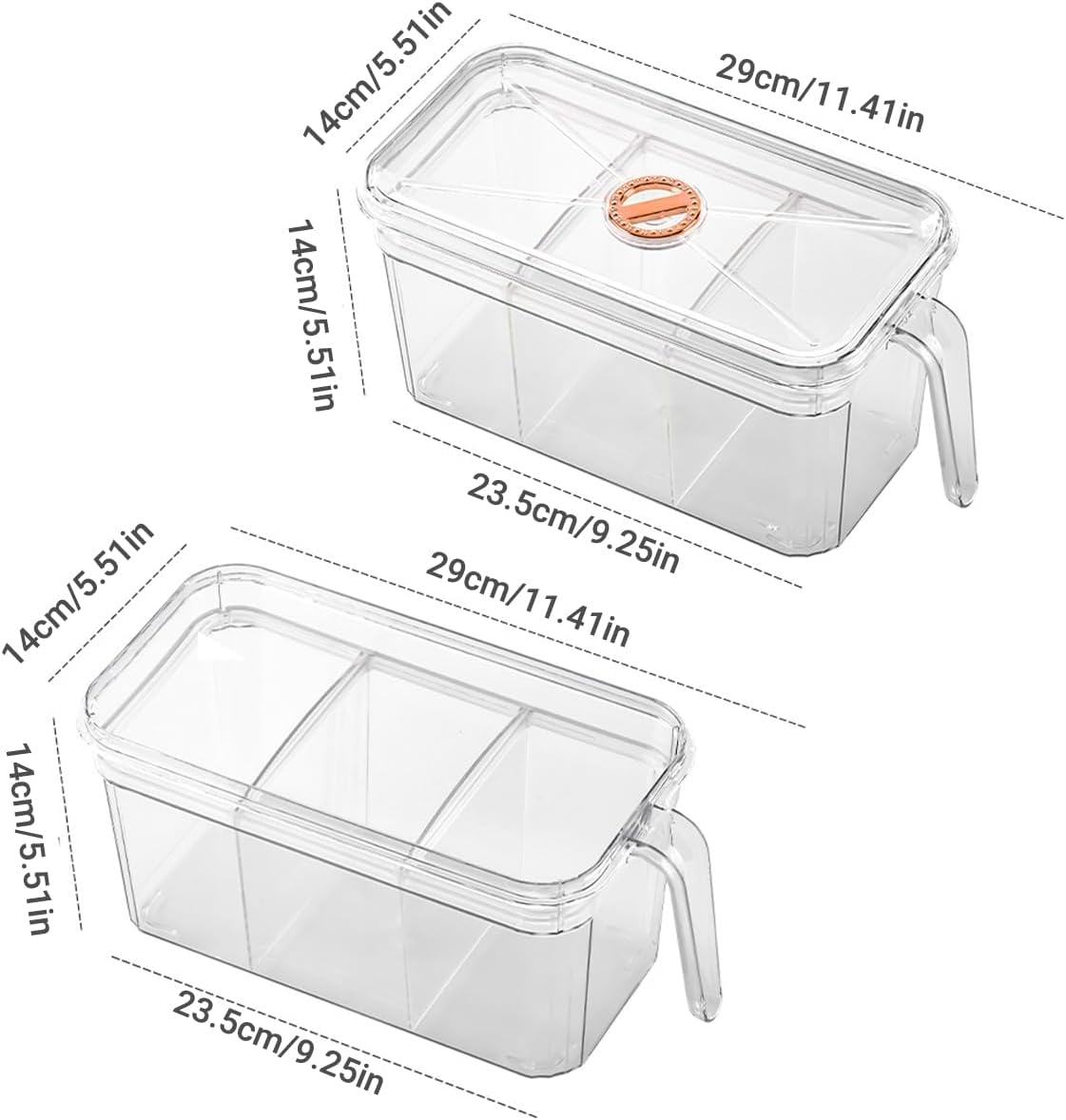 AIMALL Desktop Fish Tank, 9.25 X 5.51 X 5.51 Inch Transparent Mini Aquarium with Lid, Three-Division Design for Betta or Goldfish, Living Room and Office Use image number 5