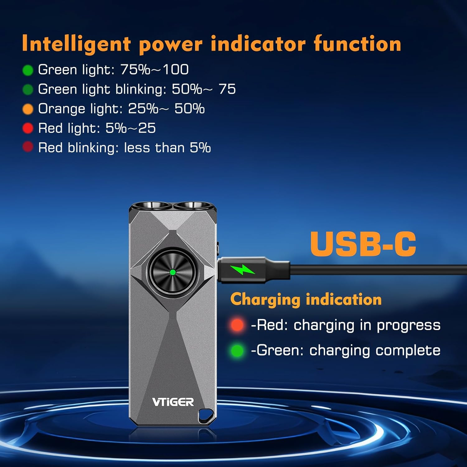 VTIGER K1 Keyring Torches, 800 Lumens Portable Flat Light, Rechargeable Mini Torch with Clip, Compact LED Lamp with Magnet for Daily Use, Camping, Emergency image number 4