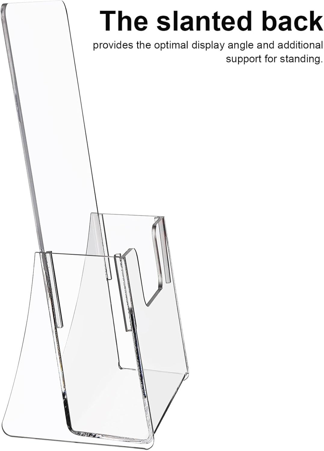 HOODANCOS Acrylic Brochure Display Stand 2 Pack Clear Pamphlet Holder for Desk Countertop Office Storage Organizer Transparent Magazine Rack 9X4X3 Inches image number 1