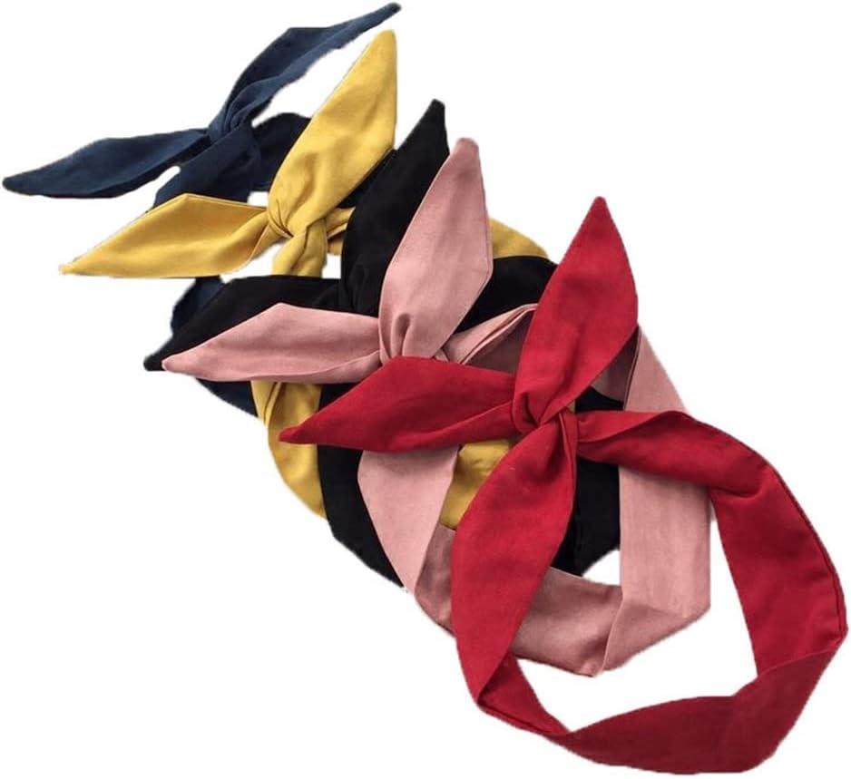 SHTGOI Bendable Headbands Vintage Headband Twist Bow Wired Headbands Iron Wire Rabbit Ears Headband Bow Hair Band Hair Accessories for Women Girls image number 4