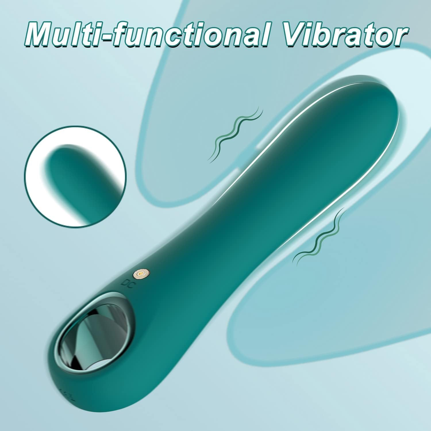 G-Spot Vibrator Dildo with 10 Vibration Modes, Soft Silicone Powerful Vibrating Massager for Clitoral Vaginal and Anal Stimulation, Adult Sex Toys for Unisex (Green) image number 5