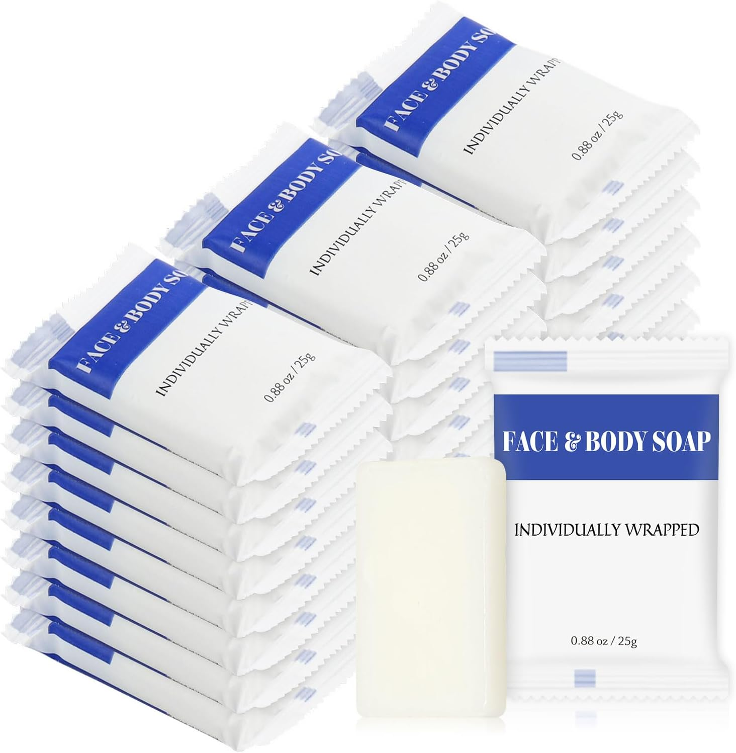 Travel Size Bars Soap in Bulk, Individually Wrapped Mini Small Body Hand and Face Soaps Toiletries Amenities for Hotel, Shelter/Homeless/Nursing Home/Charity/Motel/Guest Bathroom 0.88 Oz (30 Pack) image number 2