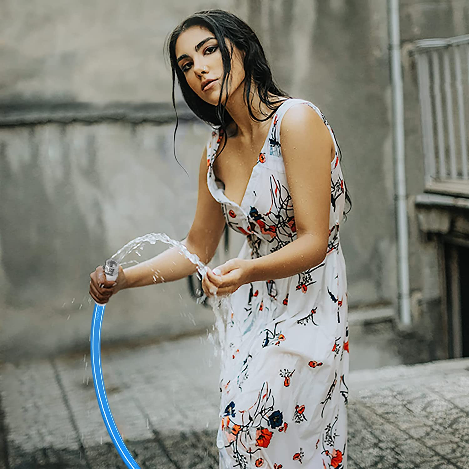 Fevone Garden Hose 5 Ft X 5/8", Hose Reel Connector/Leader Hose, Lead in Water Hose, Fits Hoses/Pipes of All Replacement/Replaceable Parts, Solid Aluminum Fittings - Zero Leak, 2 Years Warranty image number 2