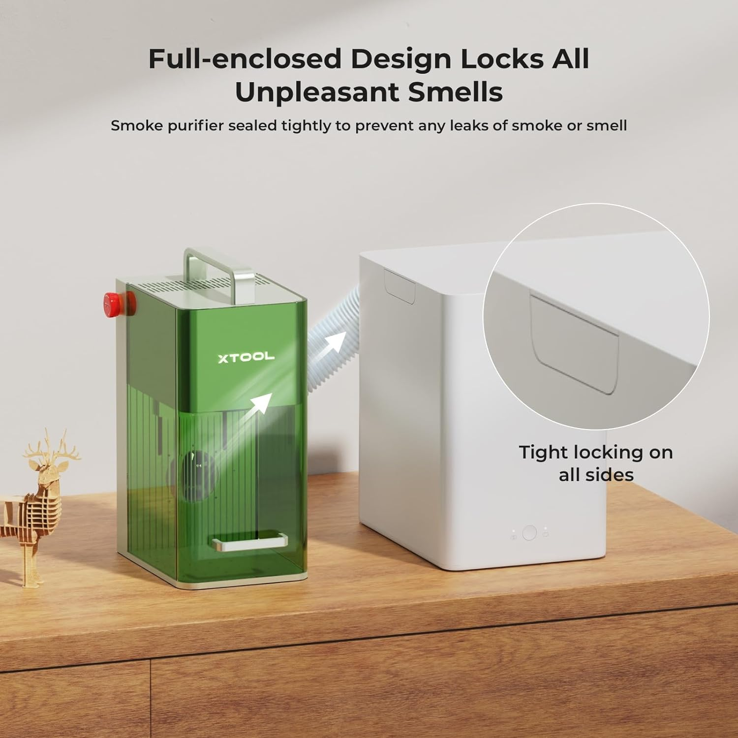 ​​Xtool F1 Desktop Smoke Air Purifier | 3-Layer HEPA Filtration, 99.97% Purification | Fume Extractor for Xtool F1 Laser Engraver Only | for Wood, Acrylic & Metal Engraving | AU Plug​​ image number 2