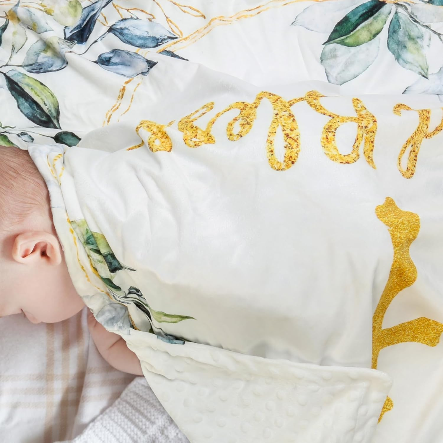 Baptism Gifts for Boys Girl First Communion Christening Gift for Boy Girls with Baby Blanket Baptism Card Picture Frame White Socks Bib image number 5