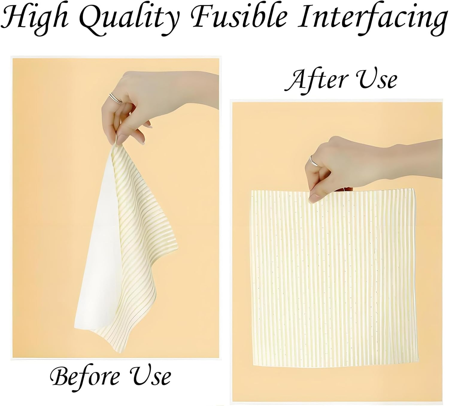 ZHIGOU Medium Weight Iron-On Non-Woven Fusible Interfacing 15.75 Inch X 30 Yard,Fusible Fleece,White Polyester Single-Sided Interfacing Fabric for Fsewing Supplies, Quilting,Diy,Bags,Home Decoration image number 5