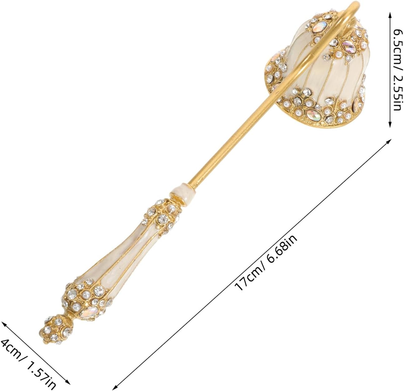 STOBAZA Vintage Candle Snuffer with Pearl Enamel, Handheld Wick Extinguisher for Safe Flame Extinguishing, Decorative Rustic Fire Snuffer Accessory for Home and Holiday Use image number 6