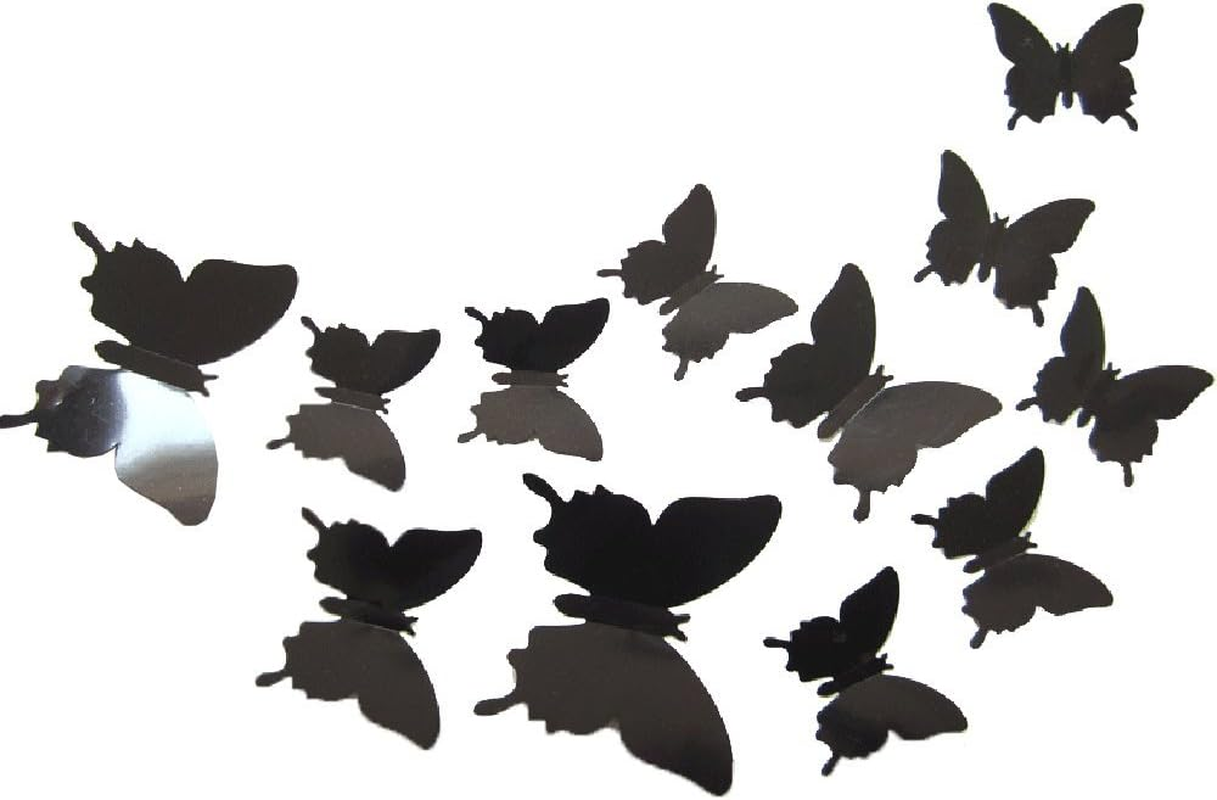 Cuteproduct 12Pcs 3D Butterfly Removable Wall Decals Diy Home Decorations Art Decor Wall Stickers Murals for Babys Kids Bedroom Living Room Classroom Office(Color White)