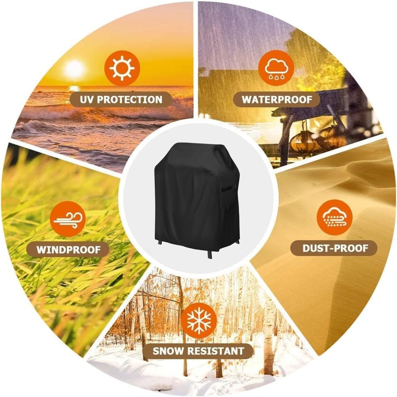 Cover for Ninja Woodfire Pizza Oven - Adjustable Drawstrings, UV & Water-Resistant (Fits Oven on Stand) image number 1