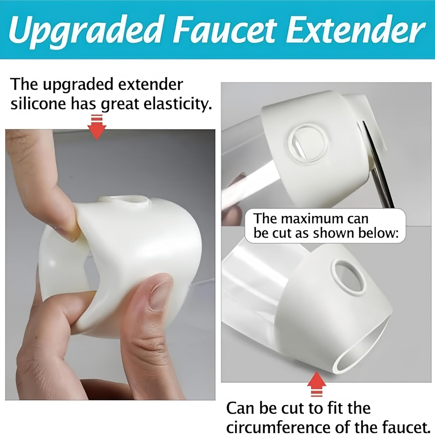 Faucet Extender Tub and Sink Handle Extender, 2Pcs Bath Spout Extender Washing Sink Handle Extender, Guide Sink Extender Fits Most Faucets image number 1