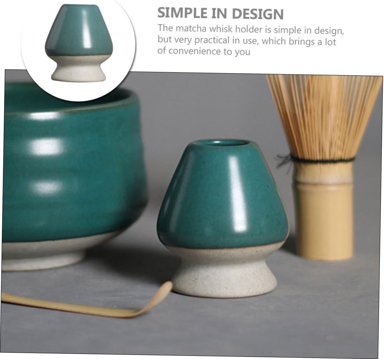 SHOWERORO Japanese Style Matcha Whisk Holder Ceramic Decorative Matcha Powder Cup for Japanese Matcha Preparation Matcha Whisk Stand for Traditional Tea Ceremony image number 1