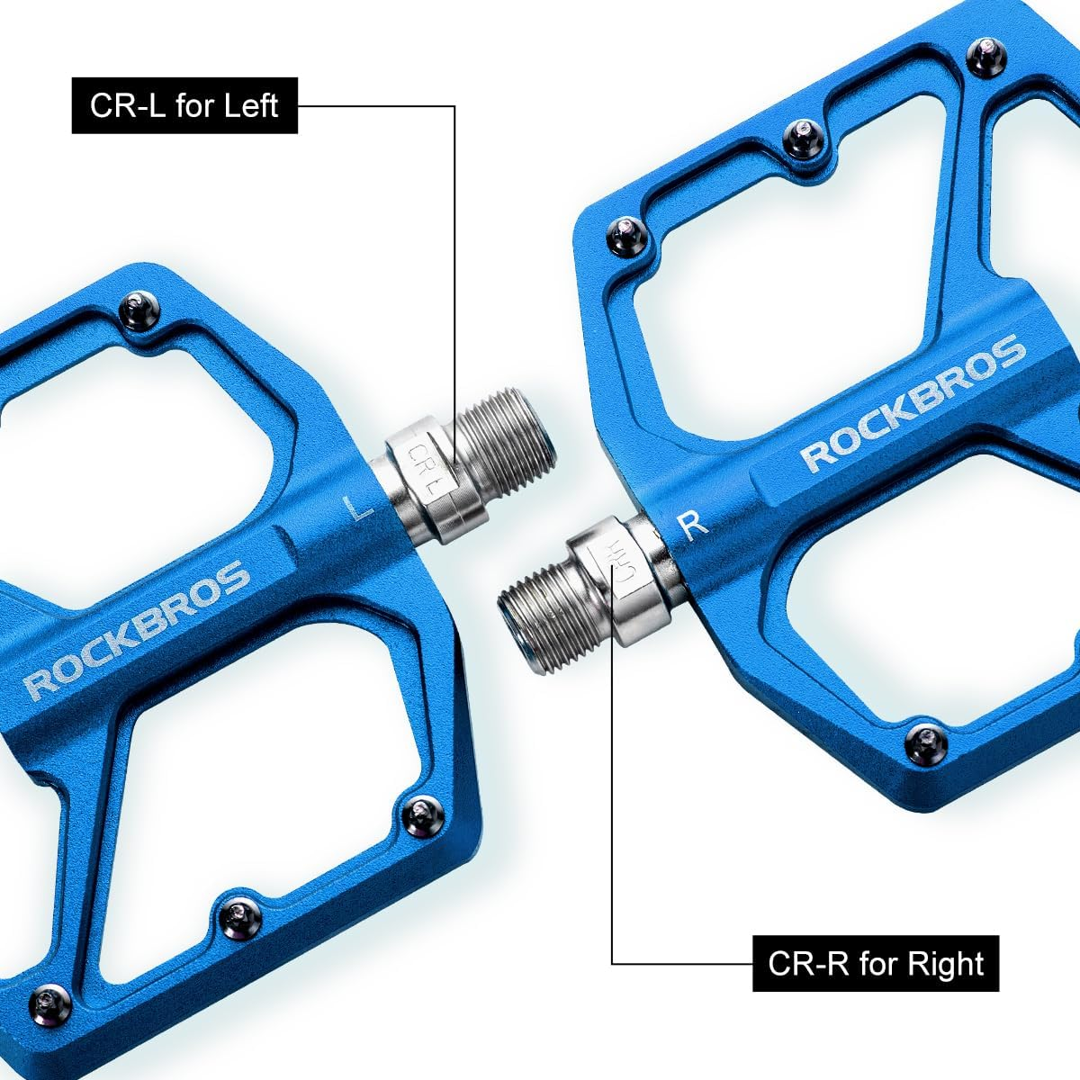 ROCKBROS Mountain Bike Pedals MTB Pedals 9/16-Inch Sealed Bearing Lightweight Aluminum Alloy Bicycle Platform Flat Pedals for Road Mountain BMX MTB Bike