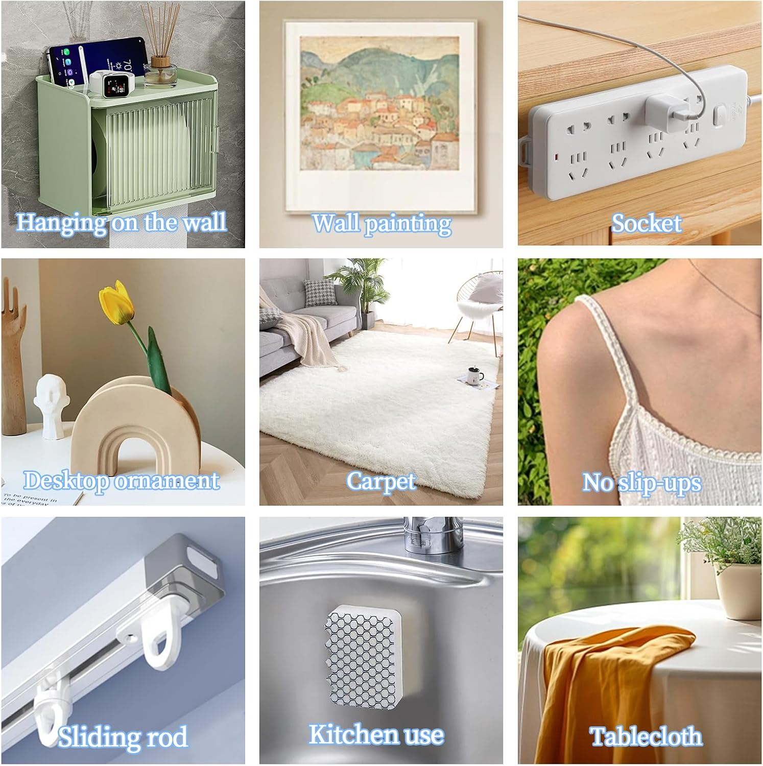 Double Sided Tape Heavy Duty 65Ft, High Tack Strong Wall Adhesive Tape with Fiberglass Mesh, Removable Sticky Double Sided Mounting Type for Rugs, Carpets, Pictures and Art Crafts (2Inch X 65Ft) image number 1