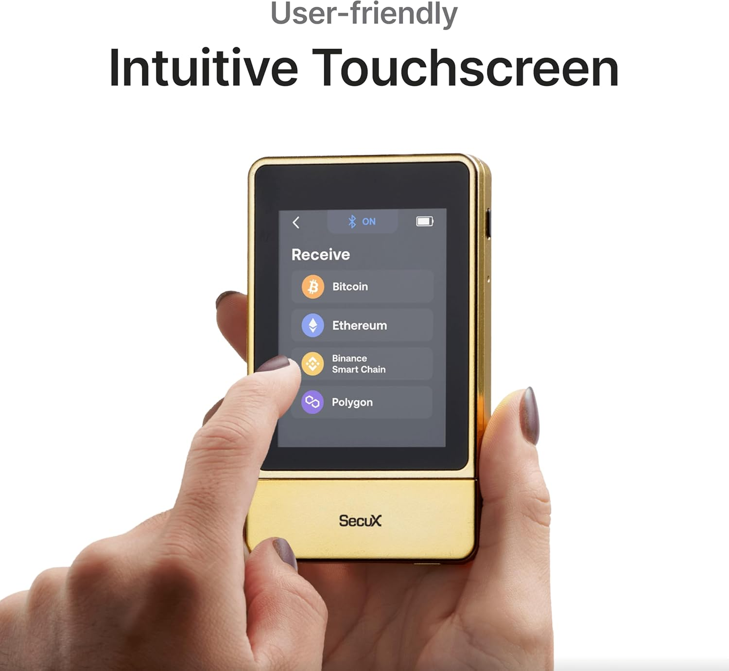 Secux Neogold - Crypto Wallet W/Intuitive Touchscreen, Bluetooth & USB-C, Manage Bitcoin, Ethereum, Nfts, Tokens, & Cryptocurrency with Military-Grade Security and User-Friendly Interface image number 5
