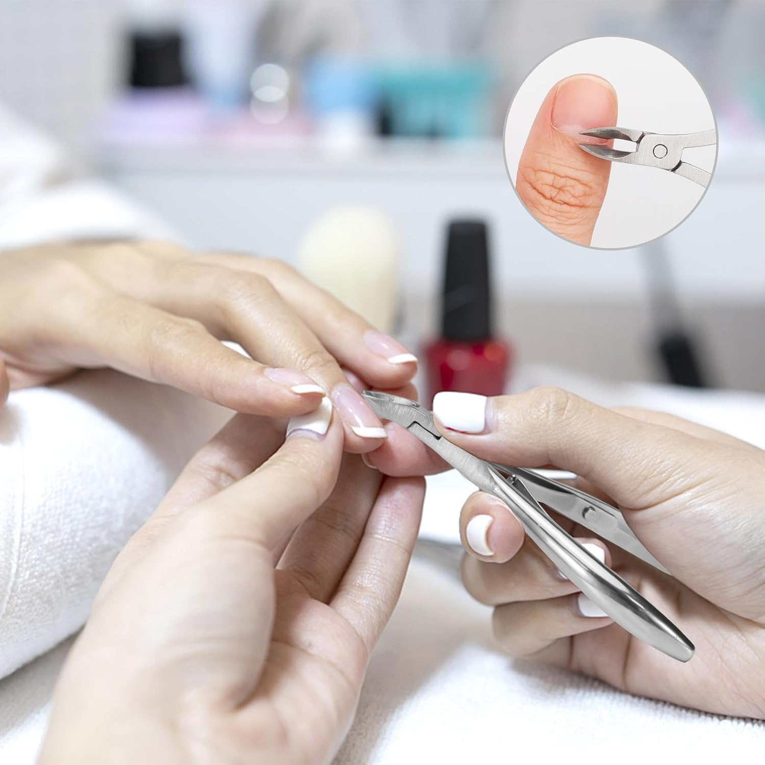 LELE LIFE 9PCS Cuticle Trimmer Cuticle Remover Cuticle Pusher, Stainless Steel Professional Pedicure Manicure Tools Cuticle Nippers Cutter Clippers Kit for Finger and Toe Nail image number 1