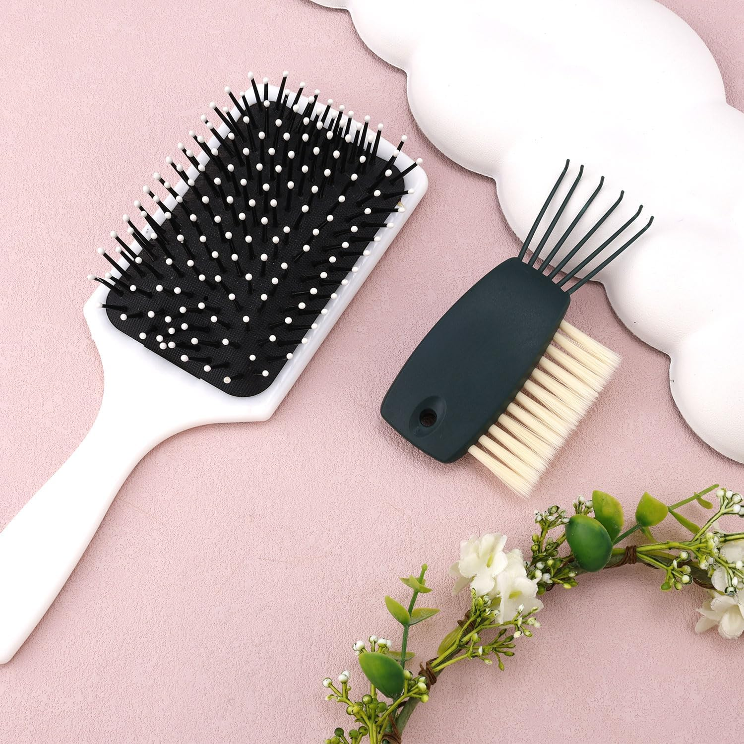 2-In-1 Comb Cleaning Tool, Premium Abs and PBT Wool Convenient Hairbrush Cleaner Tool 2-In-1 Hair Brush Cleaner Easy to Move Hair Dust Practical Brush Cleaning Tool(Armygreen) image number 5