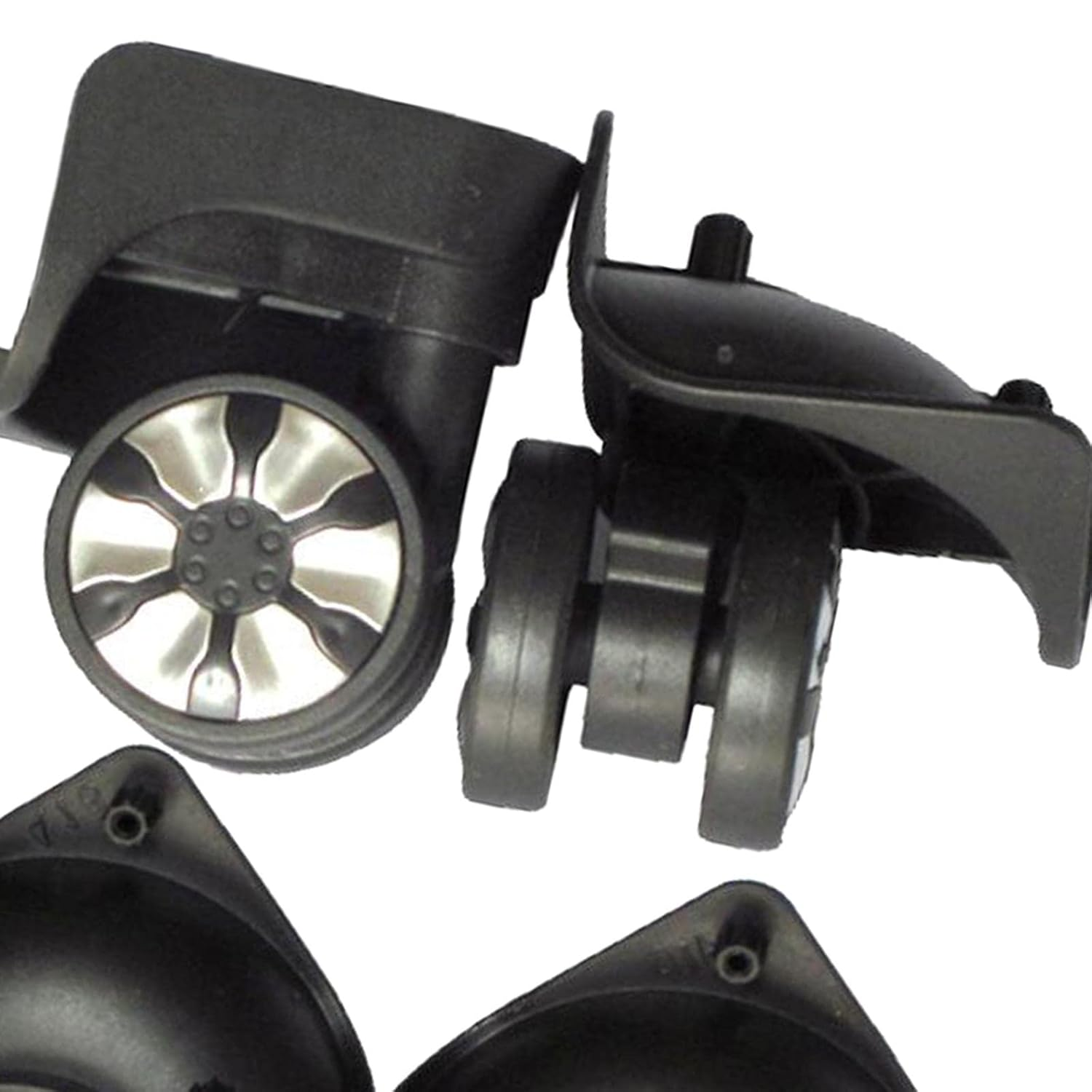 Qianly 2Pcs Swivel Wheel Luggage Suitcase Casters Swivel Wheel Replacement Black, A78 Black, 5.3Cm image number 3