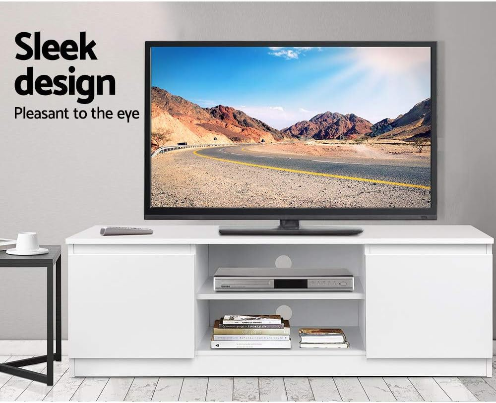 Artiss TV Unit Cabinet Entertainment Units, Wood Stand Table Cabinets Storage Shelf Organiser Cupboard Home Living Room Bedroom Furniture, with 2 Deep Drawer and Cable Management Holes White image number 3