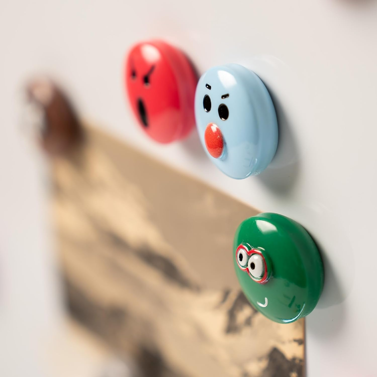 SUNURS 16 or 9-Pack 3D Emoji Fridge Magnets - Vibrant Resin Expressions with Strong Neodymium Magnets, Smooth Finish & Flat Back Design image number 6