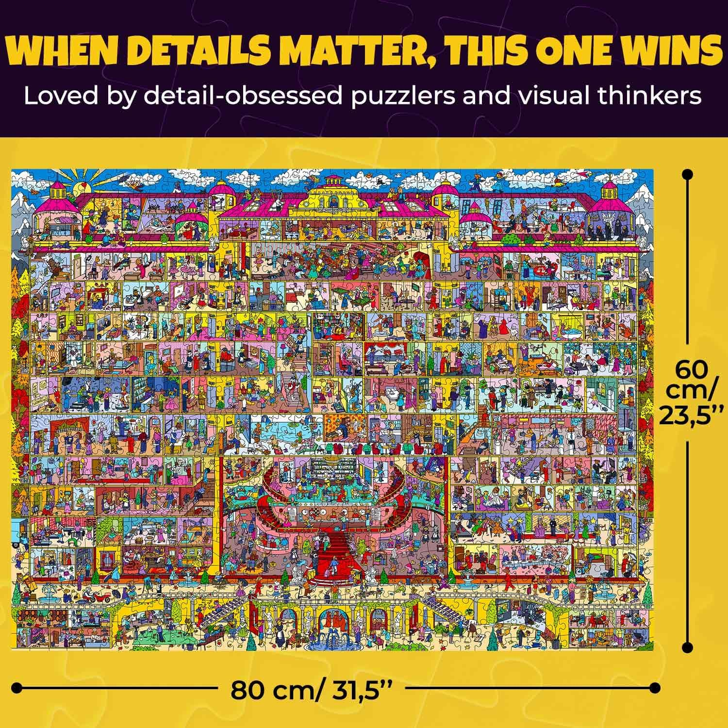 QUOKKA 1000 Piece Jigsaw Puzzle for Adults Mythories Hotel Budapets &ndash; Premium Box Packaging with Extra Fun Challenges, Perfect for Relaxation, Creativity & Gift Giving image number 2