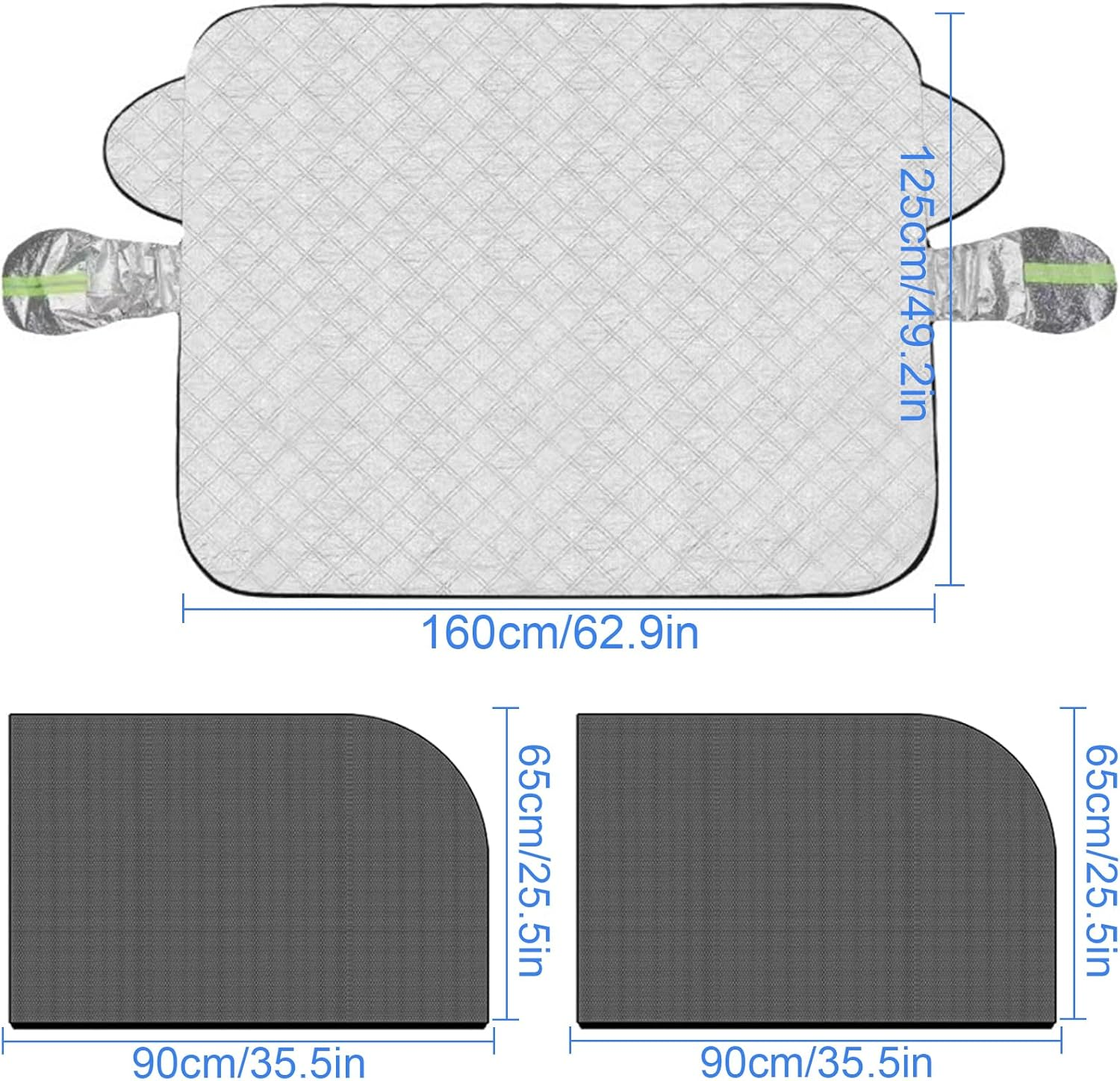 Car Windshield Sun Shade, 2024 Reflector Sunshade Cool Reflective Sun Blocker, Universal Foldable UV Ray Sun Visor Protector, Front/Side Blocking Sunlight & Heat Insulation Cover (Large for Suvs) image number 5