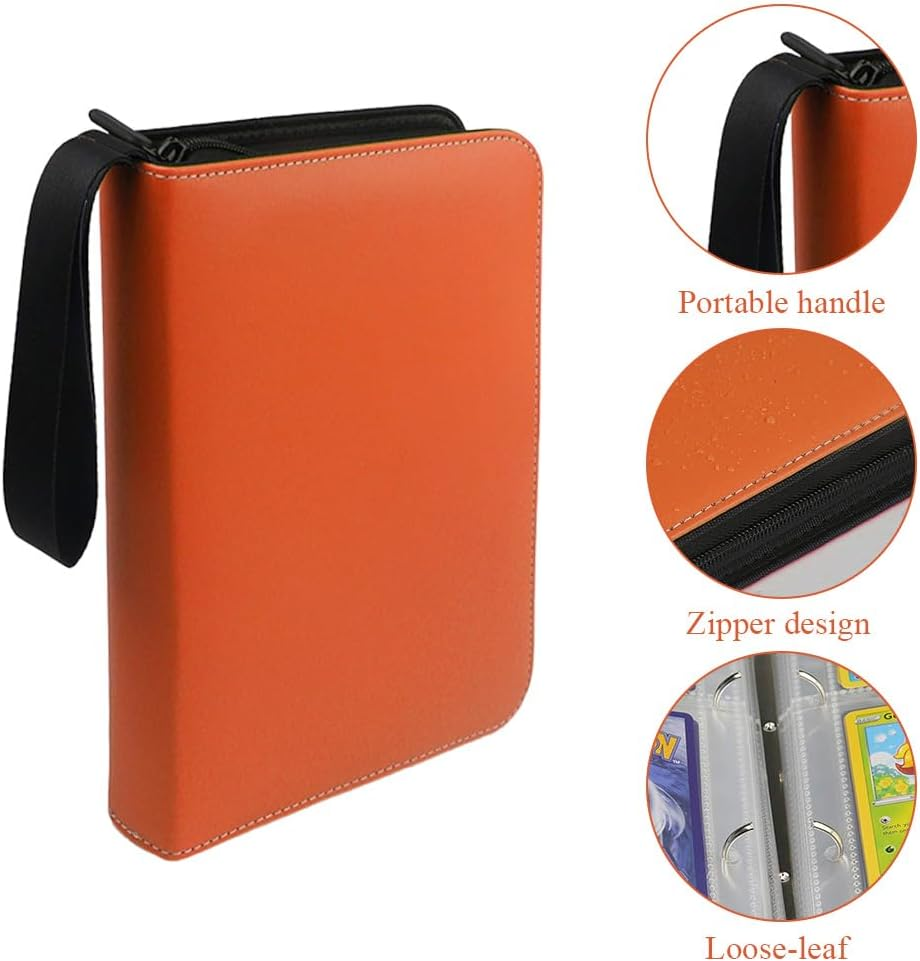 9 Pocket Card Binder, Premium Zip Trading Card Binder, Double Sided Pocket Collection Album, Cartoon Pu Game Collect Package,For Mtg, Tcg, Sports Cards image number 1