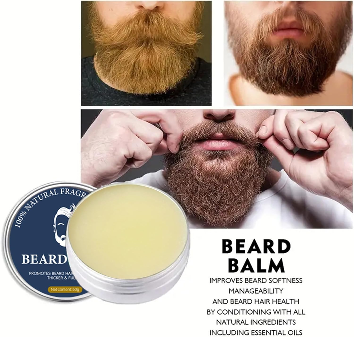 Beard Conditioner and Styler Beard Balm Nourishes, Shapes and Moisturizes for Beard Care (50 G) image number 1