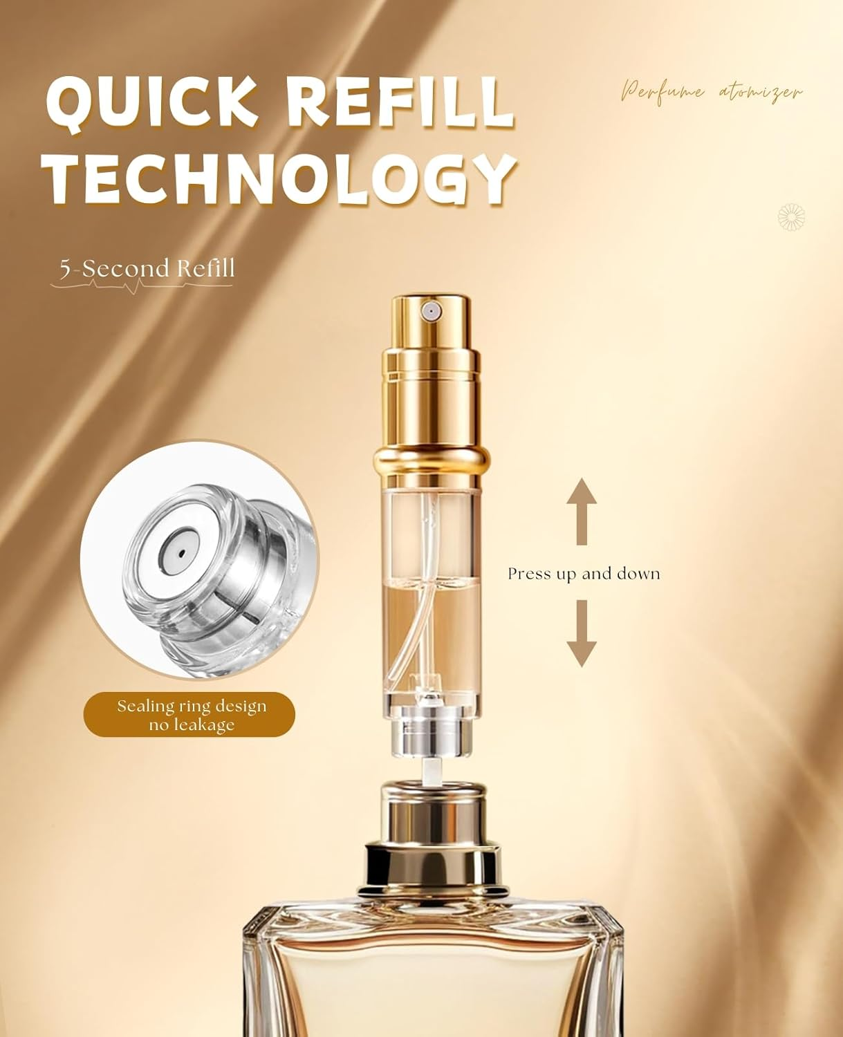 ASADAYS Perfume Atomiser - New Shell - Travel Bottle Refillable Bottom Spray Bottle Mini Size Luxury Fashion Shiny 5Ml Filled Leakproof Portable Airplane (Custom Made, Mint Whisper) image number 2