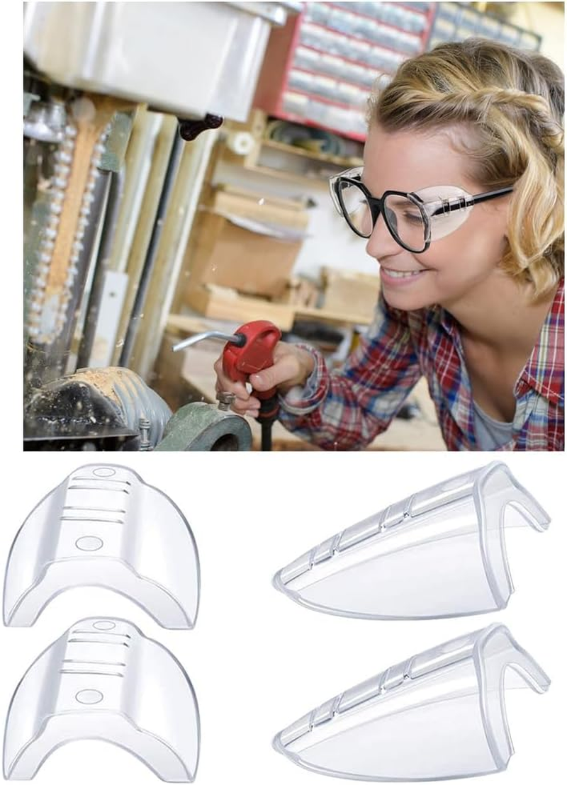 Yiyuanhe Safety Glasses Side Shields,2 Pairs Side Shields for Glasses Universal, Transparent image number 4