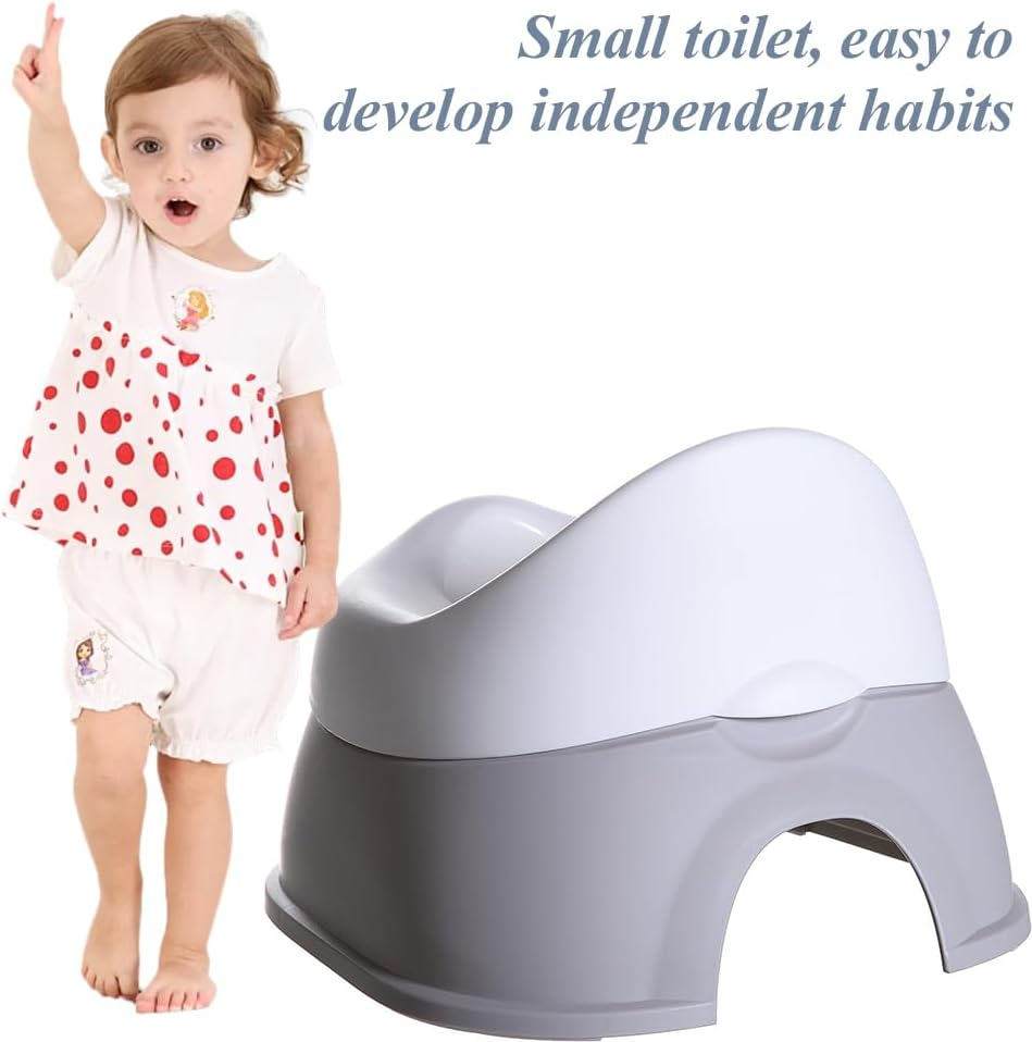 Toddler Toilet Training Potty Chair, Potty Topper Stepstool, Training Seat with Slip-Resistant Base, Travel Potty Chair for Toddlers 18 Months & above (Grey, 25.5 * 24 CM - Grey image number 6