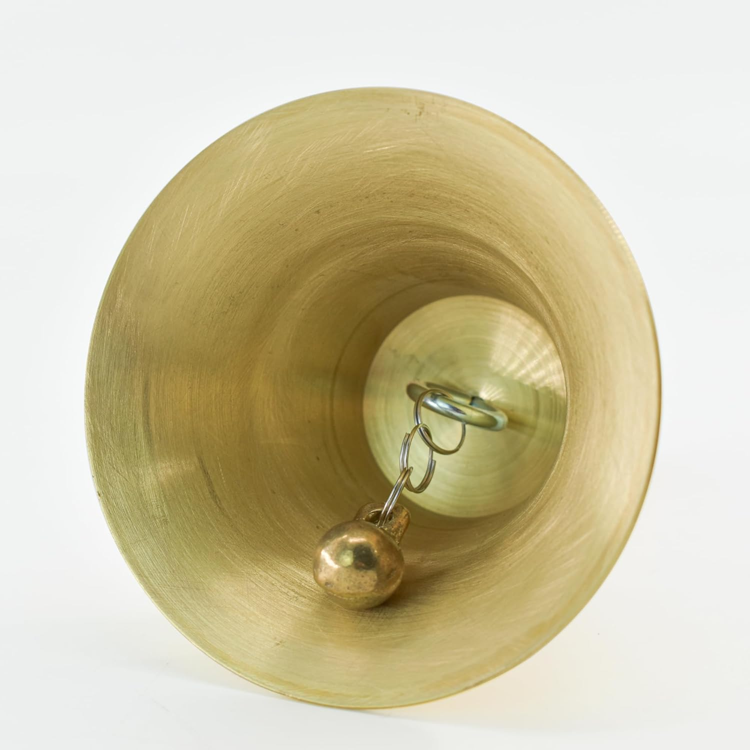 Mrmrkura Super Loud Solid Brass Hand Call Bells with Wooden Handle for Church, Hotel, School, Service, Wedding (Medium) image number 2